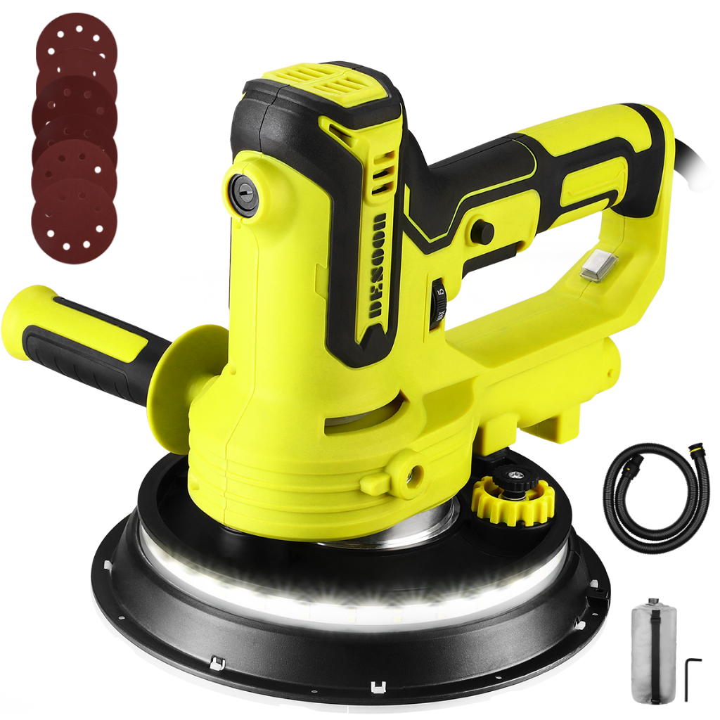 Lixadeira De Parede E Teto 1000W Profissional 6 Velocidades Base 360 Graus Com L