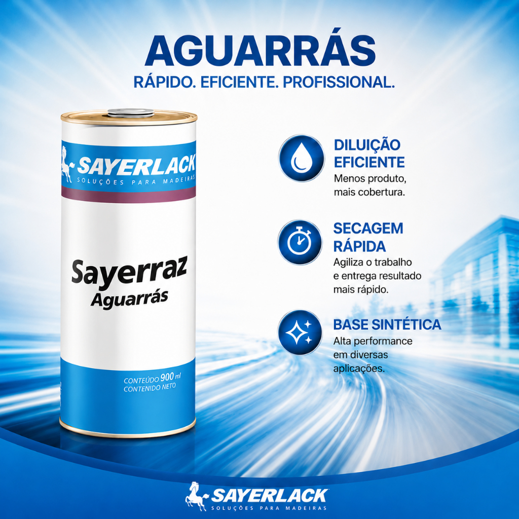 Diluidor de Tintas Aguarráz Sayerrráz Diluente Para Tintas 900ml Sayerlack Solvente de Diluição