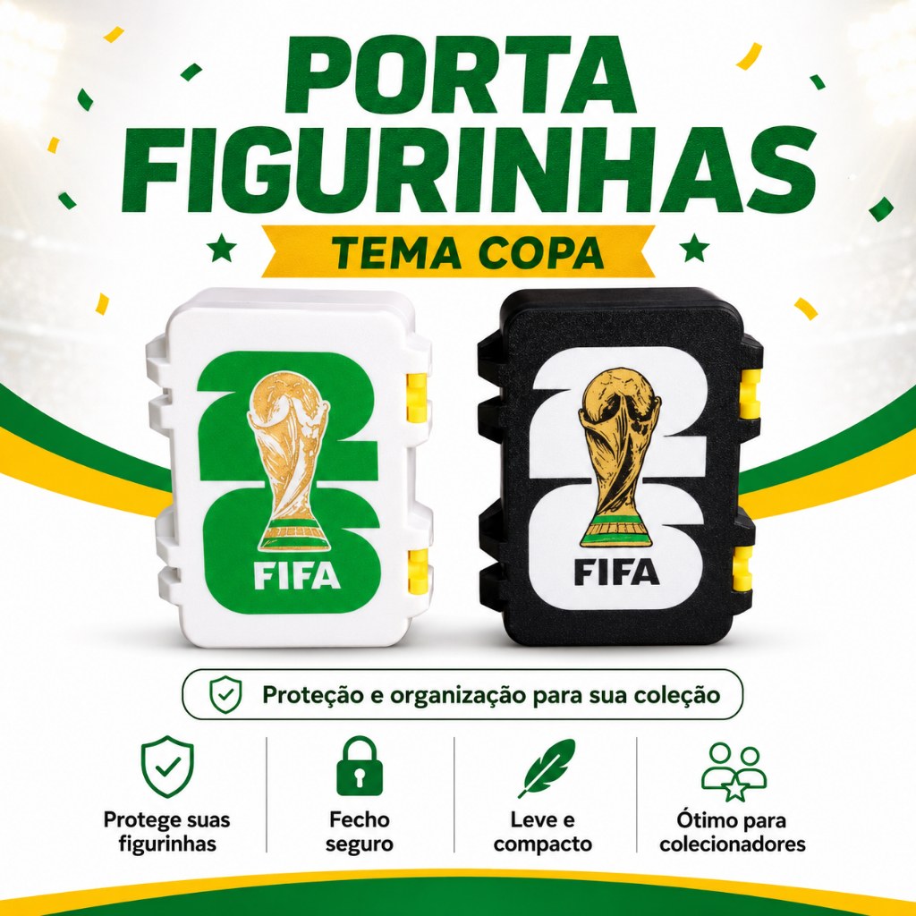 Porta Figurinhas Copa Futebol Estojo Organizador Para Colecionador para 1000 Figurinhas
