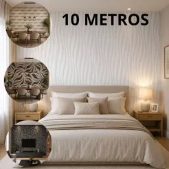 Rolo Papel de Parede Adesivo 10 Metros Arabescos Decoração Casa Papel de Parede Lavavel PVC Decorado