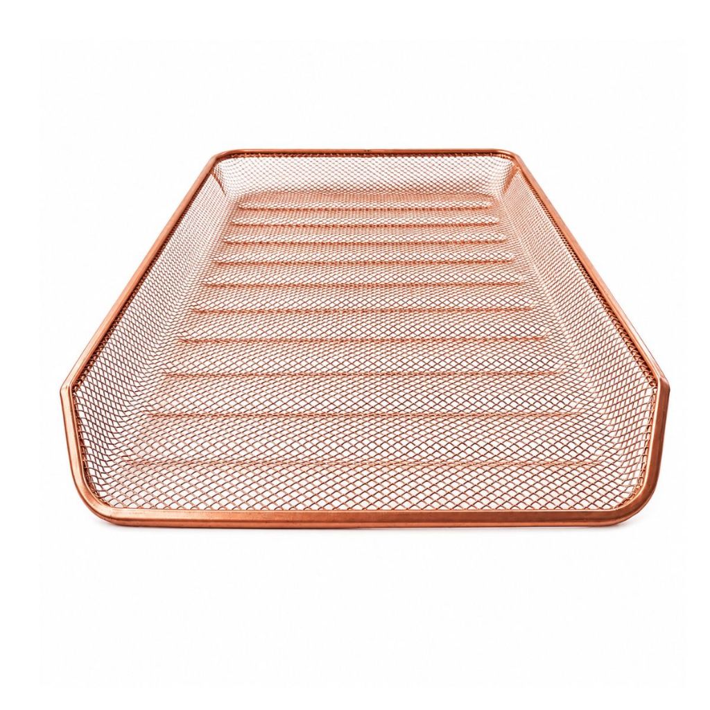 Bandeja Organizadora Aramada Rose Gold Porta Documentos Mesa Escritório A4 Gv Office