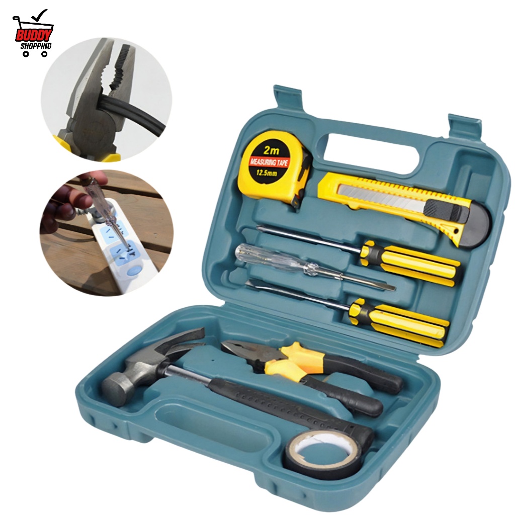 Kit de Ferramentas 9 Peças com Maleta para Reparos Domésticos e Manutenção Luate