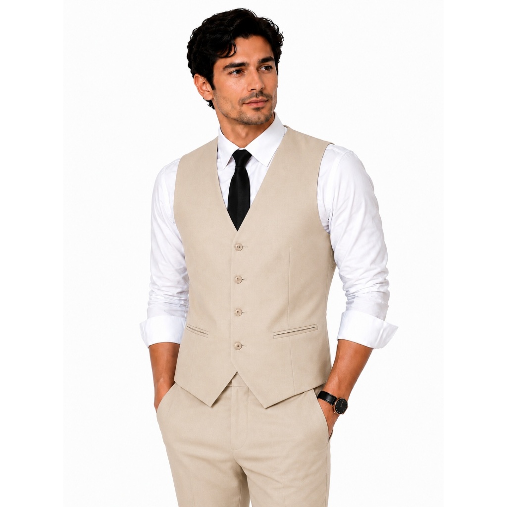 Colete Social Masculino Slim Premium | Tecido Oxford Deluxe | 4 Botões | Varias Cores