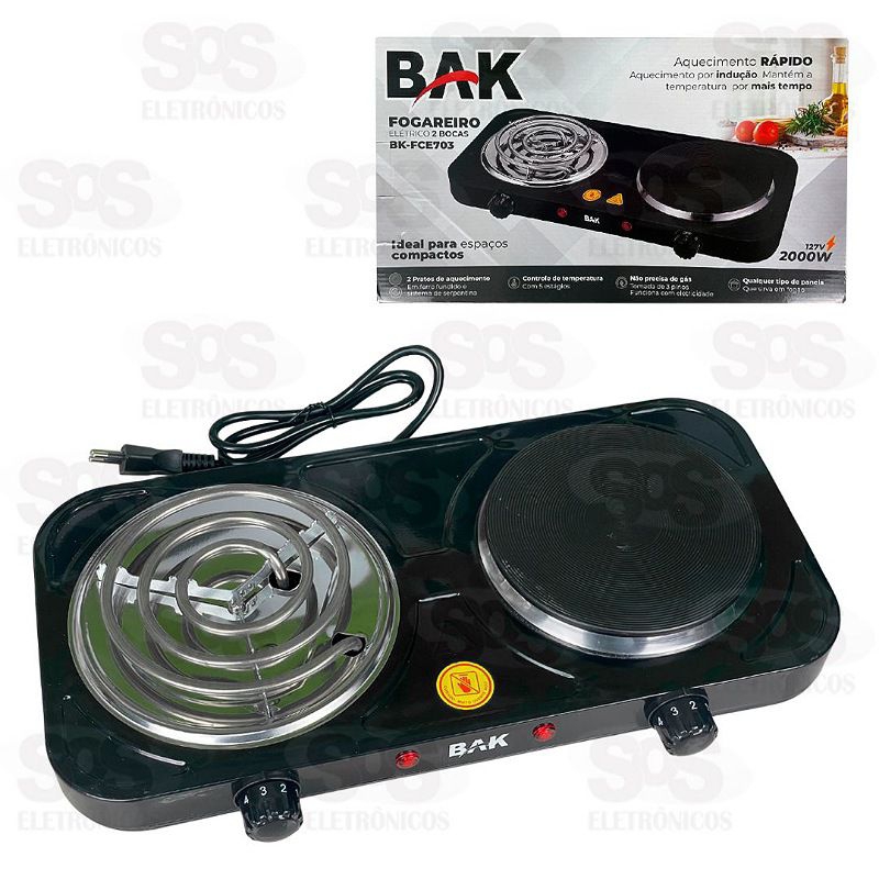 Fogão Fogareiro Elétrico 2 Bocas Cooktop Indução 2000w Preto ,220V/110V