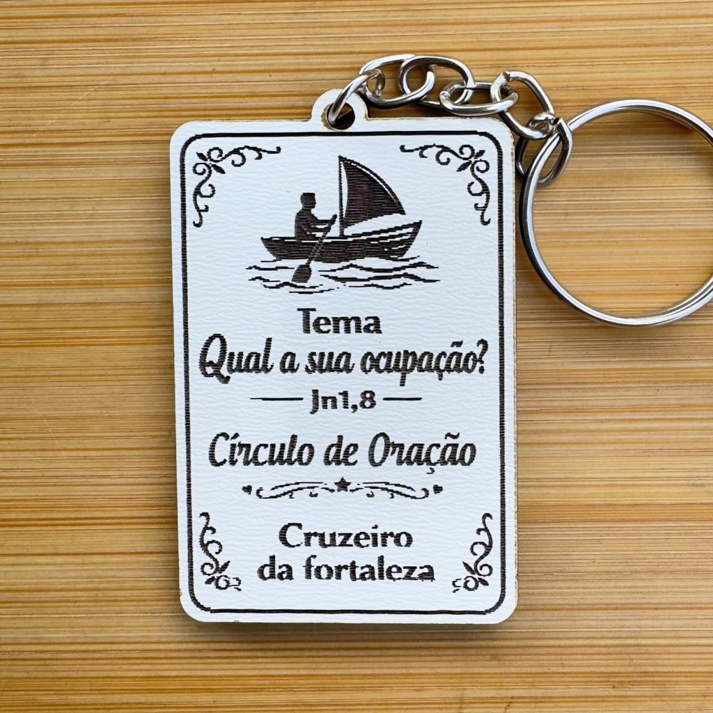 Kit Chaveiros Barco Navagante Personalizado Círculo de Oração MDF Lembrancinha Religiosa Lembrancinha em Madeira MDF