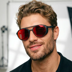 Óculos de Sol Floripa Vermelho Espelhado Premium Alok Steampunk Clássico Soldador uv400 Unissex