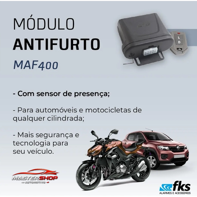 Bloqueador Anti Furto Carro e Moto Maf400 G2 com Sensor De Presença FKS