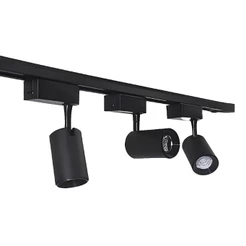 kit Trilho Eletrificado de 1m + 3 Spots 7w 10w led Preto Luz Branco 6500k/Neutro 4000k/Amarelo 3000k