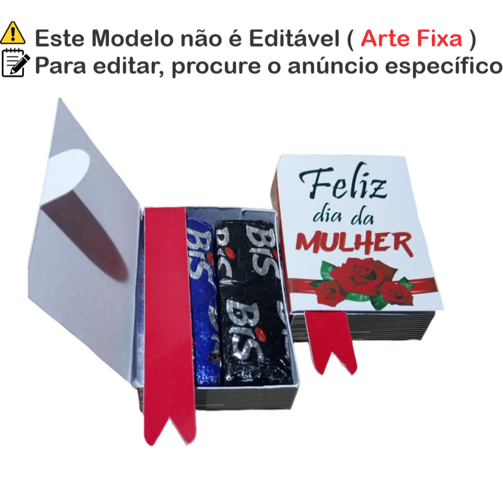 Lembrancinha Dia da Mulher Mini Livro Porta Bis – Caixinha Personalizada Feminina | Modelo Rosa vermelha cod rv 01