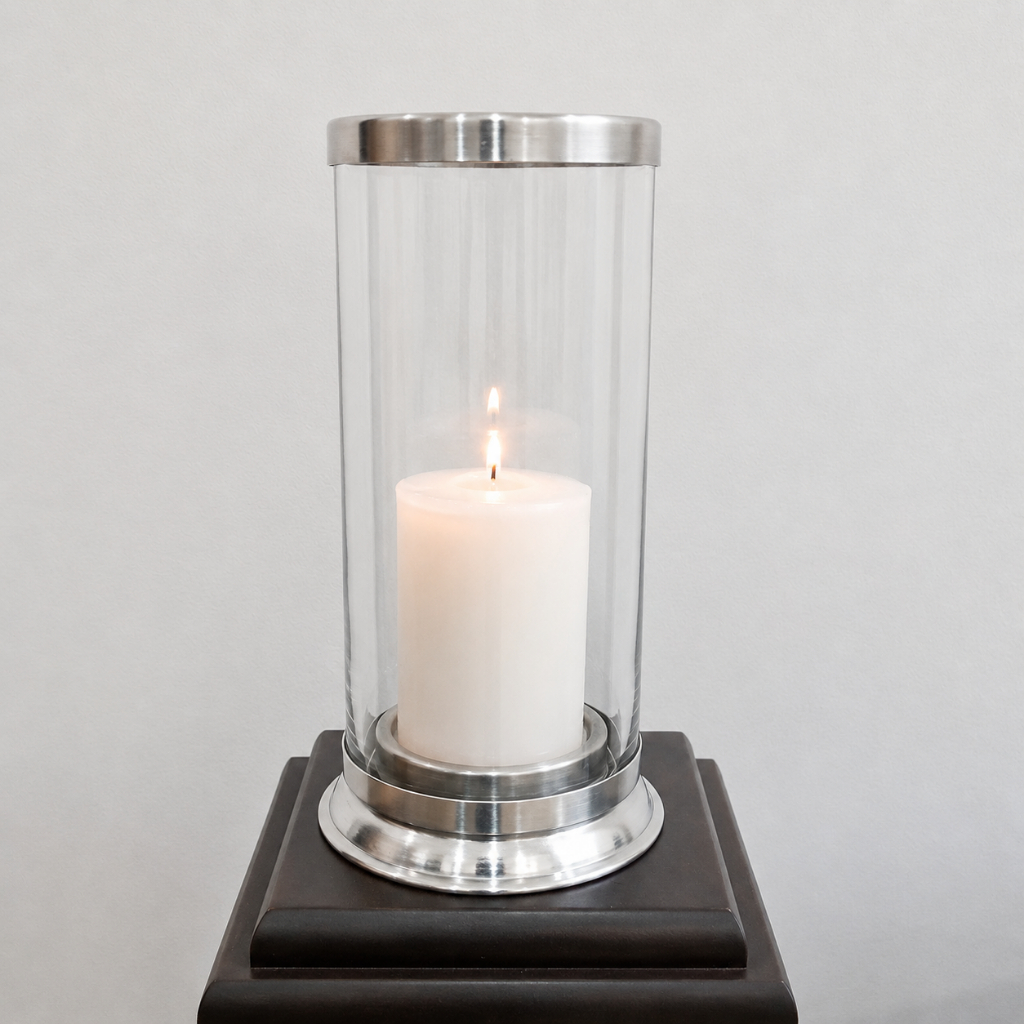 Castiçal Porta Velas 7 Dias de Vidro e Alumínio Resistente AntiChama Decoração