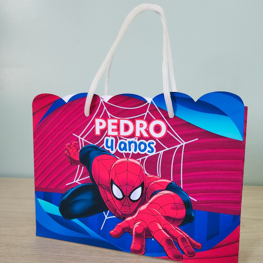 HOMEM ARANHA - Kit Pegue e Monte Sacola Personalizada  | Lembrancinha Festa Infantil