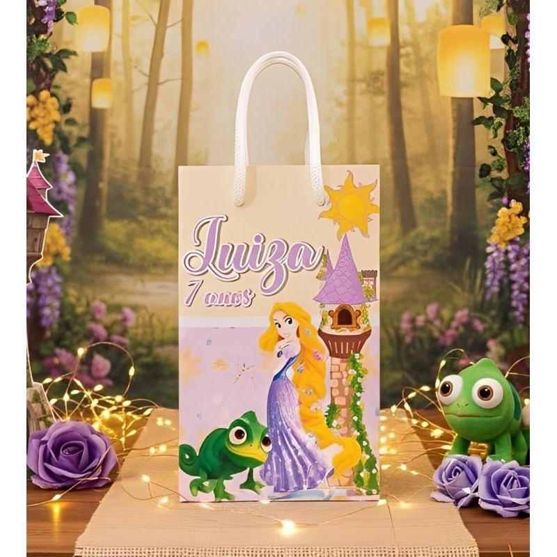 Sacolinha Surpresa Personalizada Lembrancinha de Aniversário Rapunzel Festa Infantil