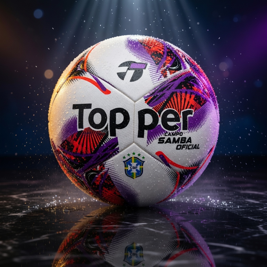 Bola de Futebol Campo Topper Samba N5 Oficial CBF Copa do Mundo 2026 Termotec