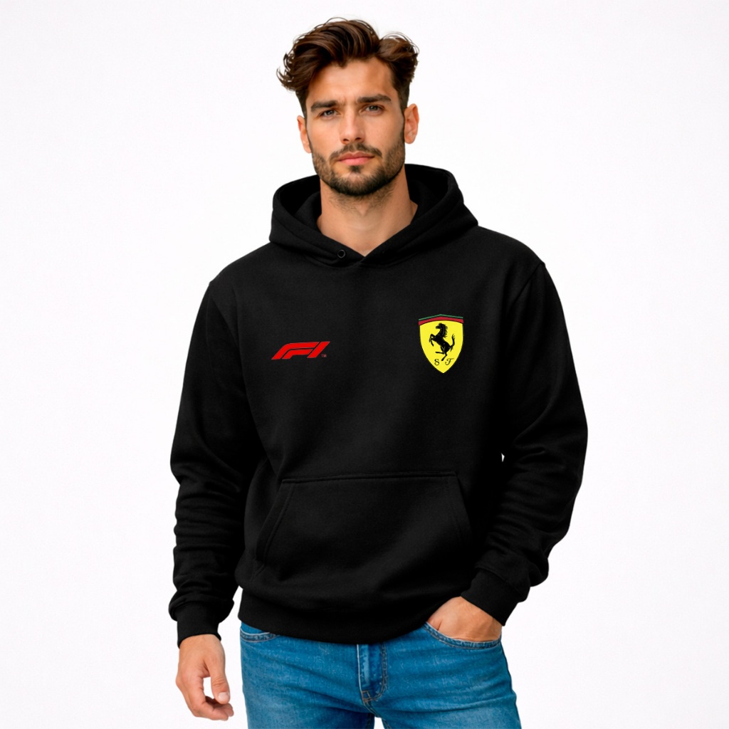 Moletom Canguru Adulto Carro Ferrari F1 Corrida Blusa De Frio Agasalho Casaco Blusão Unissex