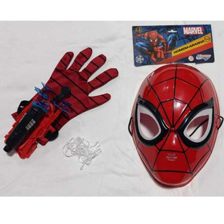 Luva Lança Teia + Máscara Do Homem Aranha Brinquedo infantil Lançador Dardos