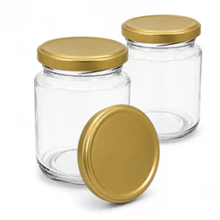 Kit 6/12/24 Potes de Vidros Belem 240ml com Tampas Metálicas Para Geleias Doces Conservas