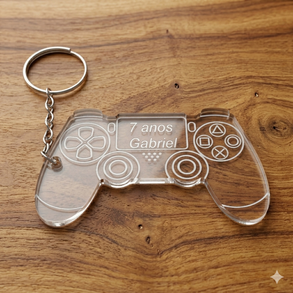 Kit 15 Chaveiros Controle Playstation Personalizado Lembrancinha Aniversário Acrílico