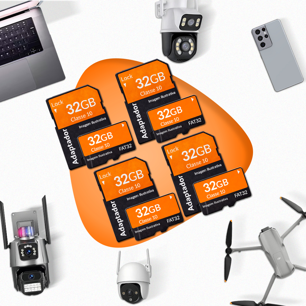 KIT 4 Cartão Memória 32gb Para Câmera Segurança Wifi Intelbras Original