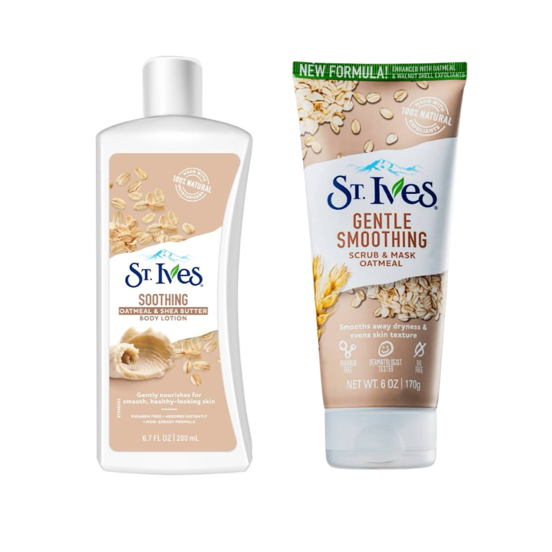 Kit St.Ives Extrato de Aveia e Manteiga de Karité Loção e Esfoliante