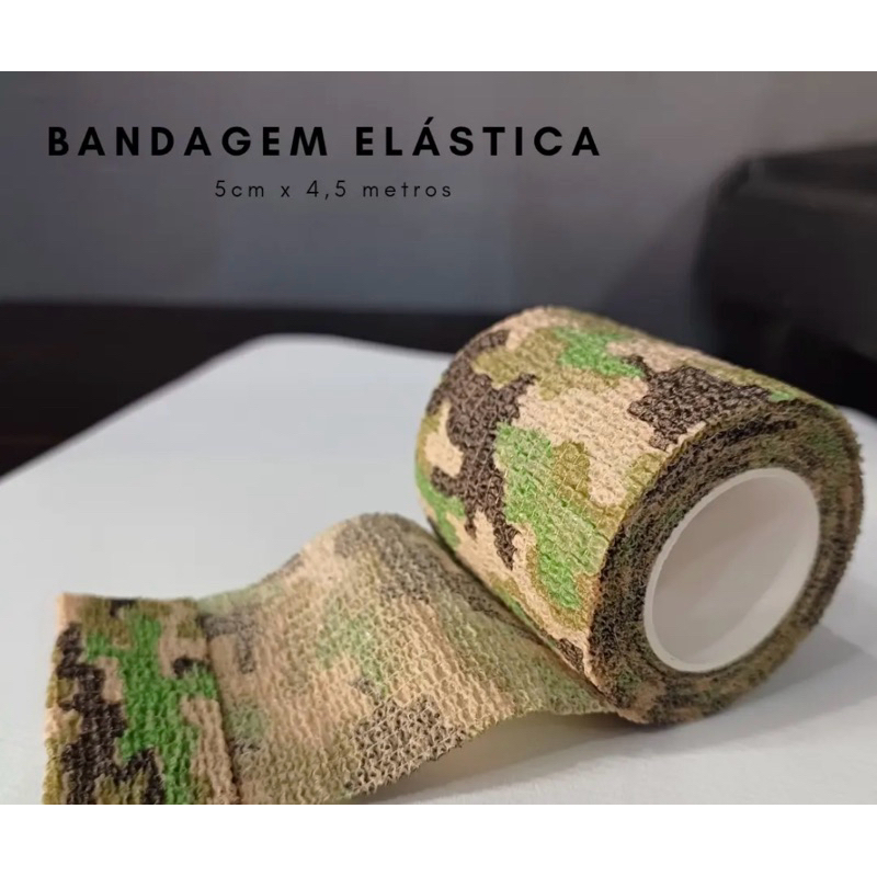 Fita Camuflada Adesiva Proteção Vara Carabina Airsoft 5cm x 4,5m