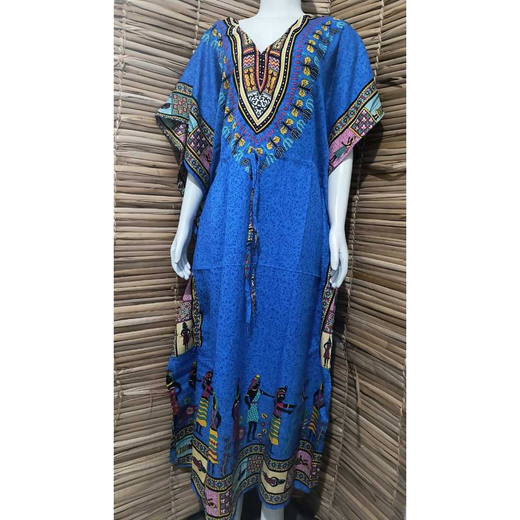 Kaftan Azul Kaftan Feminino Estampado Africano