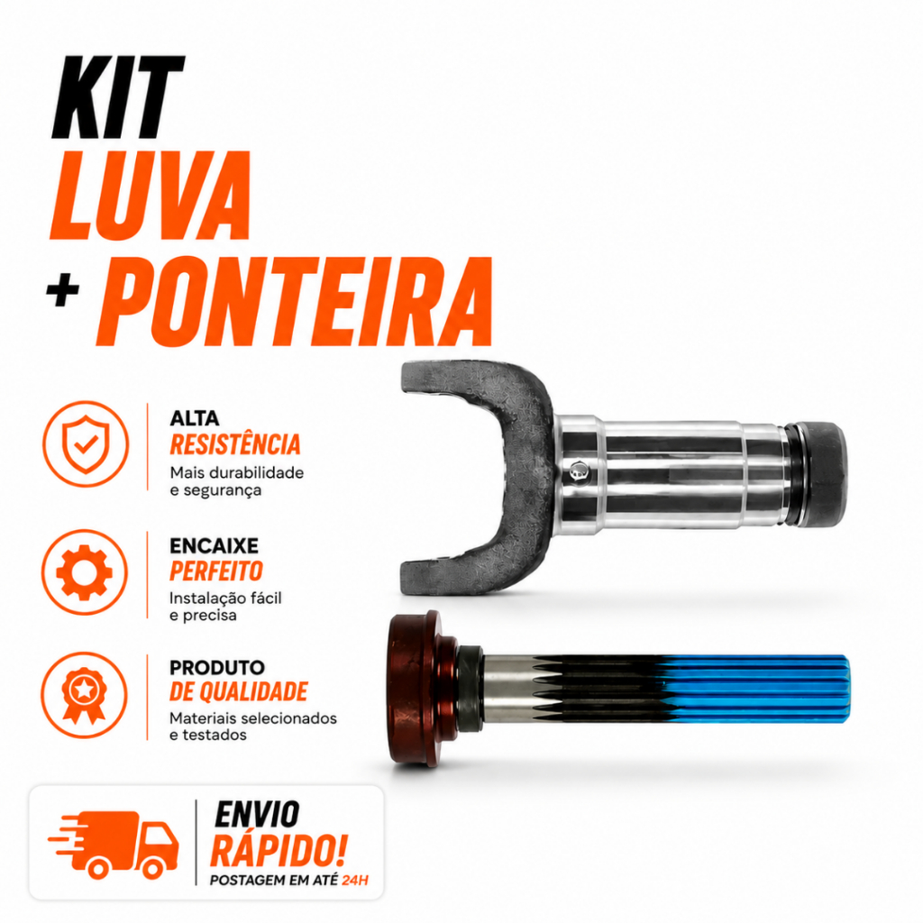 Kit Cardan Luva e Ponteira S10 F350 F4000 D10 D20 CARGO 1113 SILVERADO