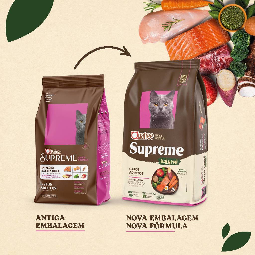 Kit Com 2 Rações Quatree Supreme Gatos Adultos 1kg Cada — imagem 2 de 2