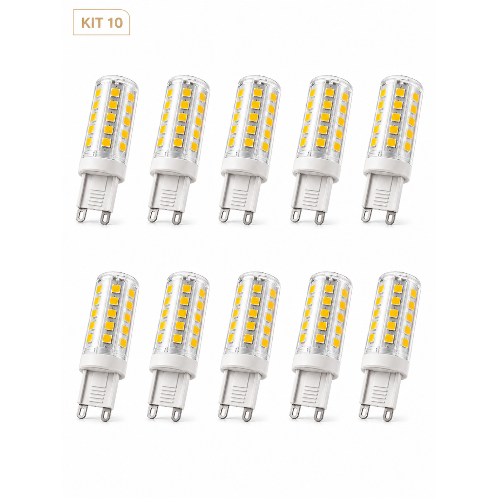 Kit C/10 Lâmpadas Halopim G9 Led 5w Para Lustres E Arandelas Branco quente Branco frio BIVOLT