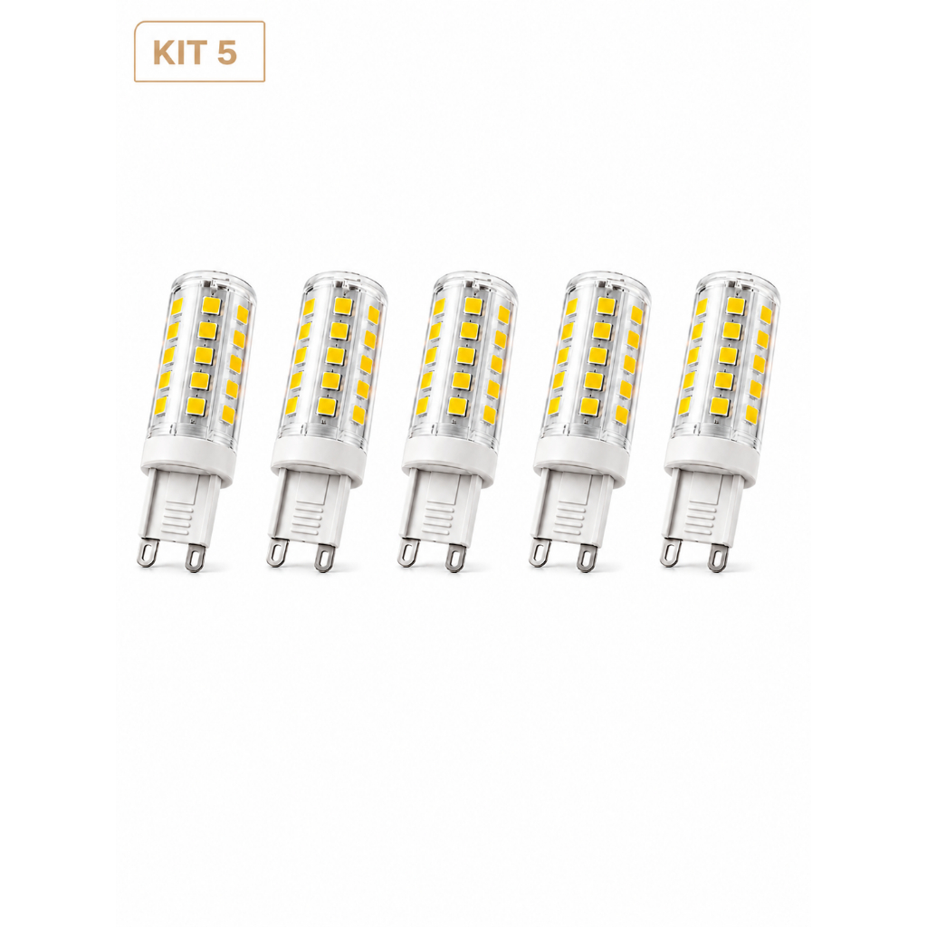 Kit C/5 Lâmpadas Halopim G9 Led 5w Para Lustres E Arandelas Branco quente Branco frio BIVOLT