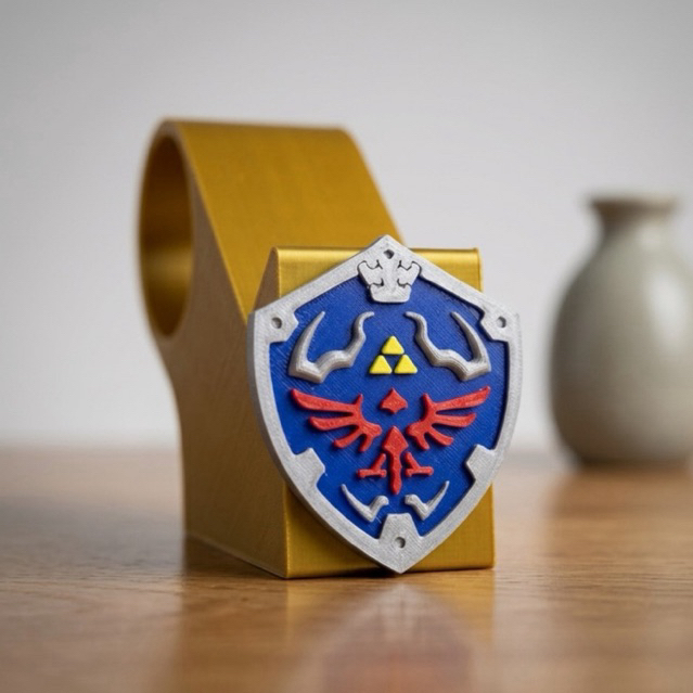 Suporte de Controle Nintendo SNES - Edição Especial Zelda Hylian Shield - Impressão 3D Premium