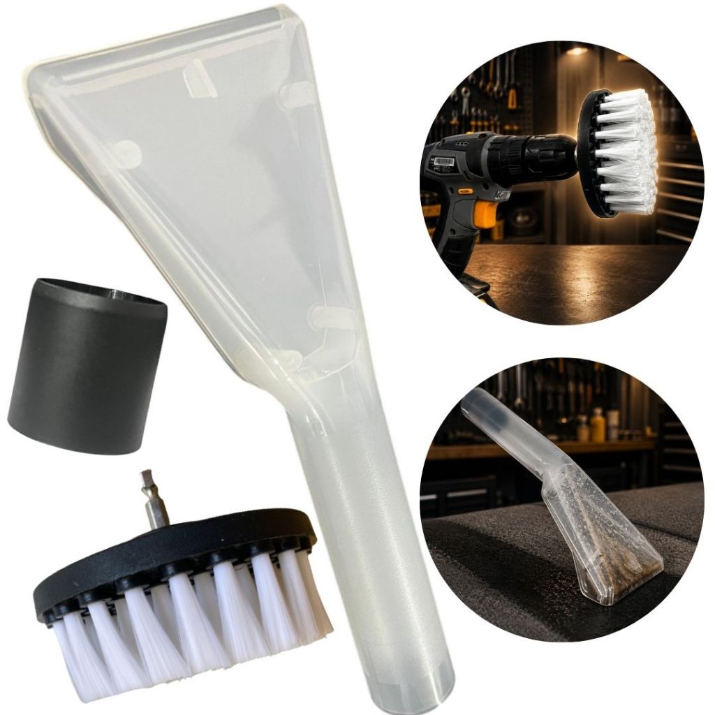 Kit Bocal Transparente Estofado + Escova Rotativa P/ Aspiradores e Extratoras (UNIVERSAL)