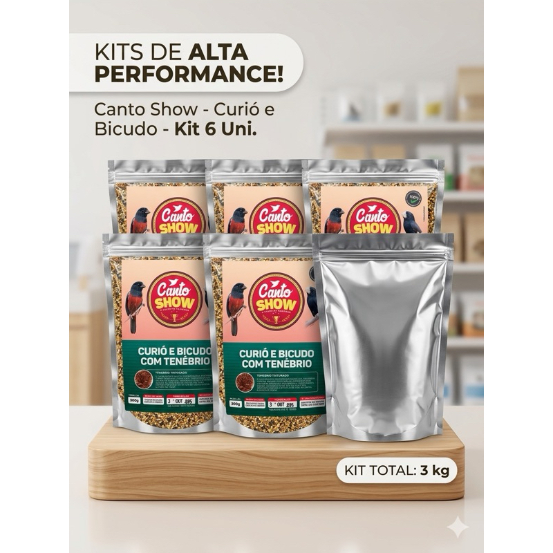 KIT CANTO SHOW - CURIO COM TENEBRIO 500G 6 UND