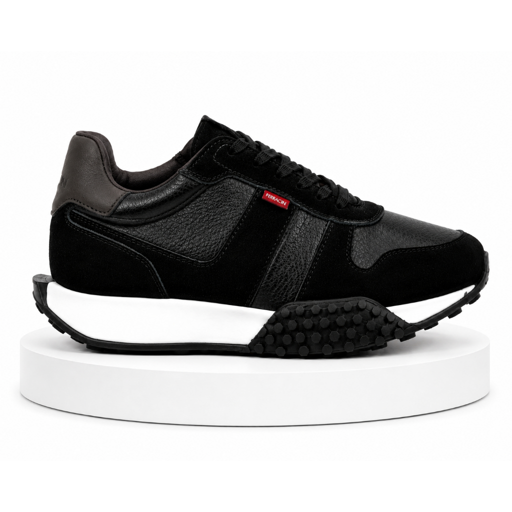 Sapatenis Ferracini Sneaker Camurça Preto