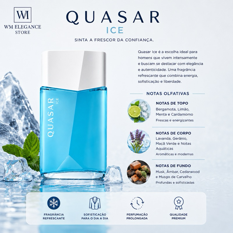 O Boticário Quasar Ice Desodorante colônia 100ml.