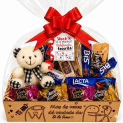 Cesta Chocolates Lacta Ursinho Presente Pascoa Anivérsario Mães Namorado E Todas Ocasiões