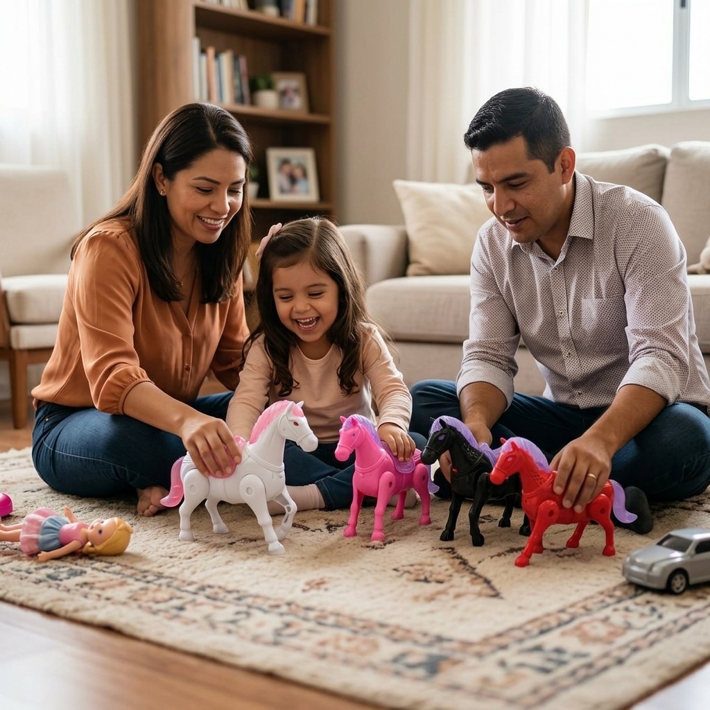 Cavalo Brinquedo Educacional Pilhas Robô Anda Sozinho Cavalinho Luzes Sons Criança Menina Presente Infantil