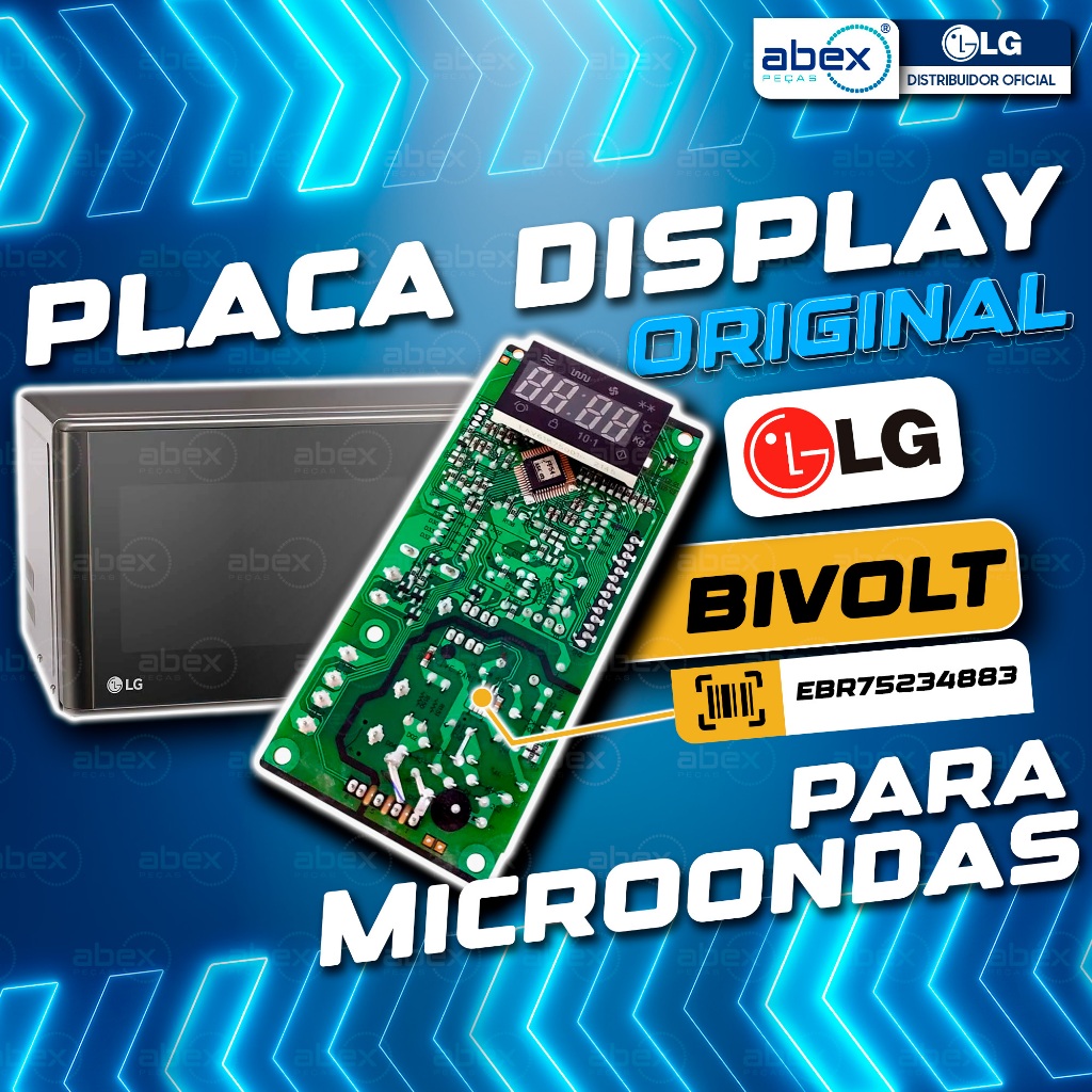 Placa Micro-ondas LG MH7043R MH7044L MH7048G MH7053R EBR75234883 110 220v Com Nota Fiscal Original