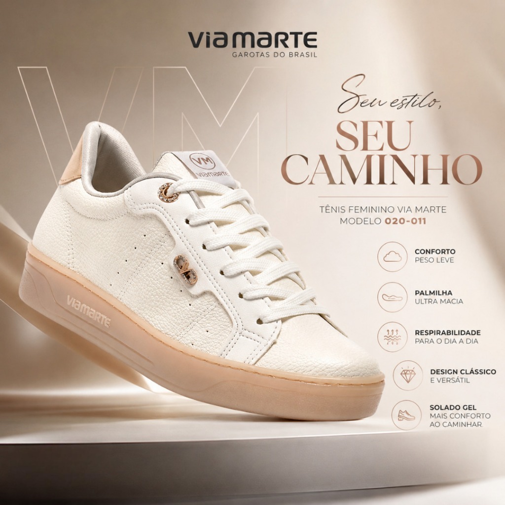 Tênis Feminino Via Marte Sneaker Casual Clássico Original Sola Gel Confortável Palmilha Macia · foto 2