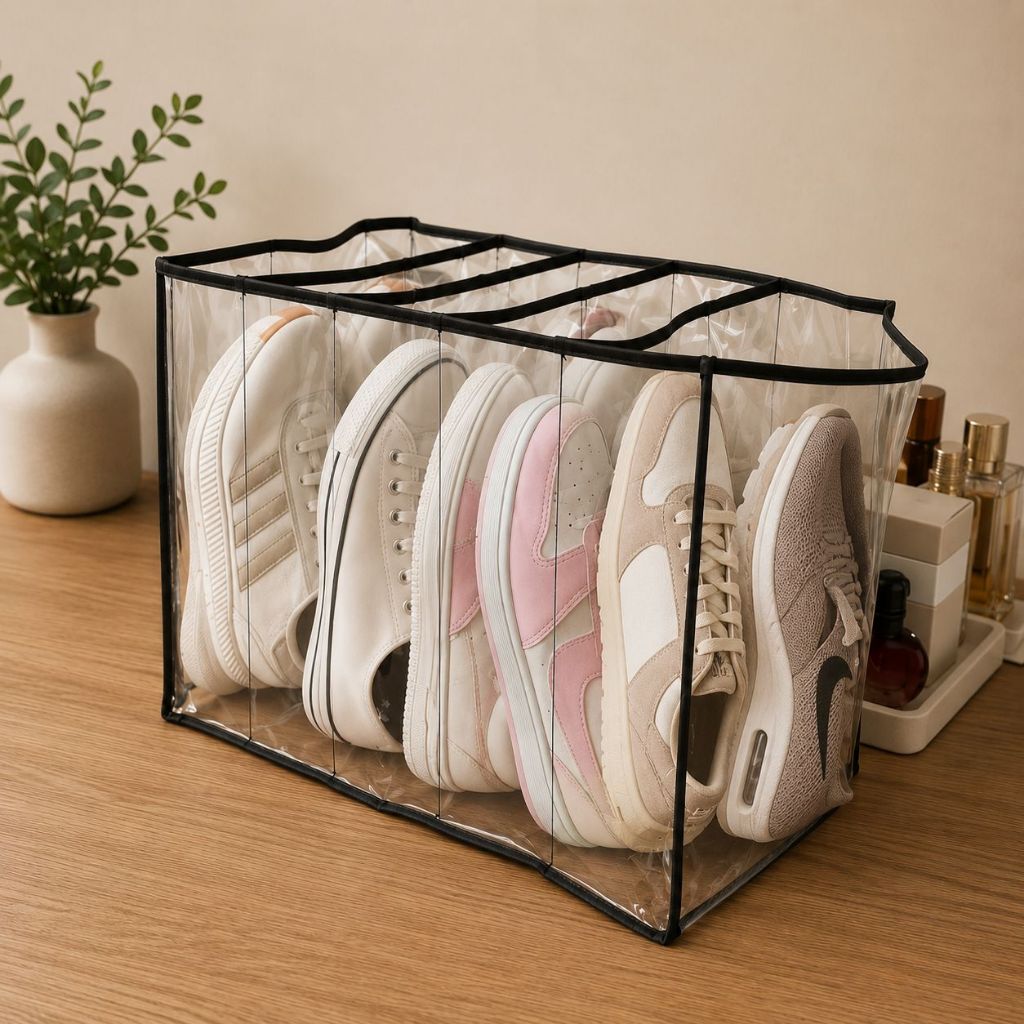 Colmeia Sapateira Organizadora para Guarda-Roupa com 5 Divisórias Transparentes