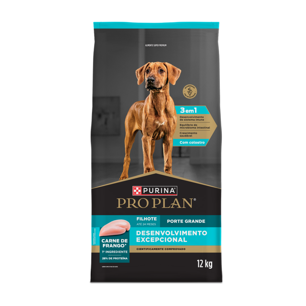 Pro Plan Ração Desenvolvimento Excepcional Cão Filhote Porte Grande Frango - 12kg