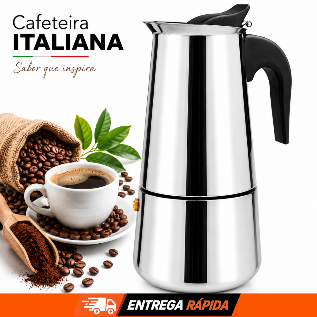 Cafeteira italiana clássica de alumínio, Prepara Expresso Encorpado, Aroma Intenso, Fácil Montagem, fácil limpeza