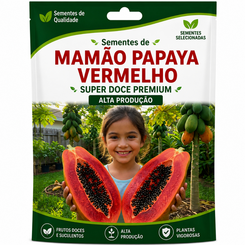 sementes de Mamão Papaya Vermelho mamao Super Doce Premium Alta Produção