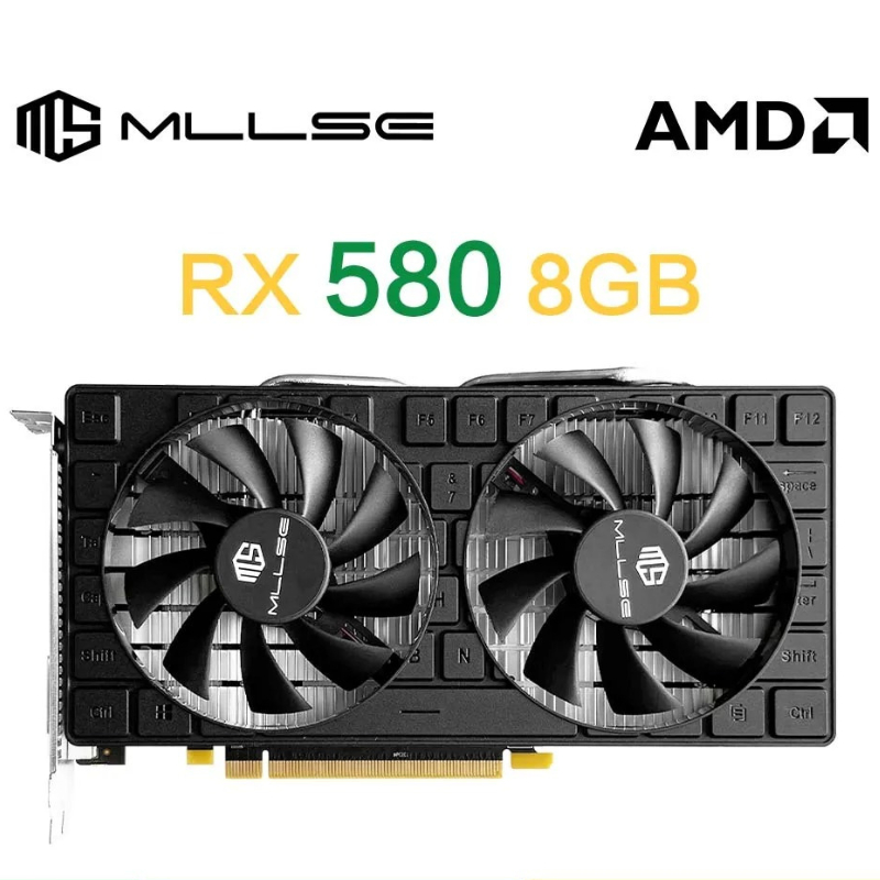 Placa de Vídeo MLLSE Radeon RX 580 8GB GDDR5 AMD 2048SP PCI-Express 3.0