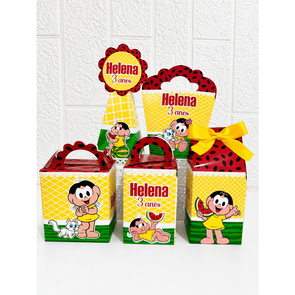 Kit Personalizado Para Lembrancinha Magali Turma da Monica (PEGUE E MONTE)/Kit Caixinhas Personalizadas