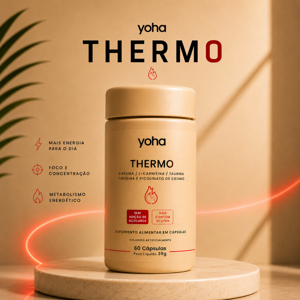 Termogênico Yoha Thermo 60 Cápsulas Cafeína 400mg Energia Foco Disposição Perfor