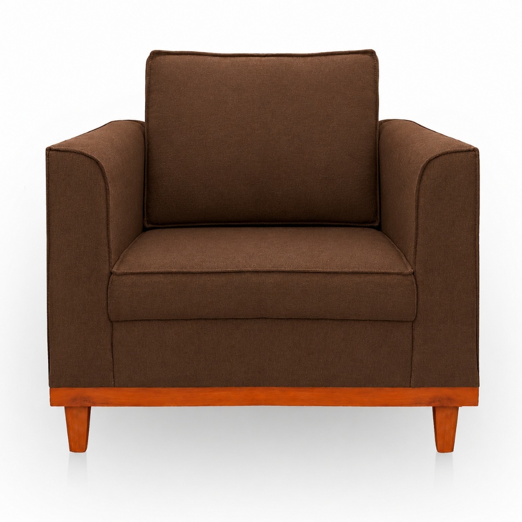 Poltrona Decorativa Recepção Sala de Estar Escritorio Reforçada Suede Marrom