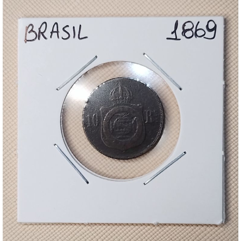 Moeda Brasil Império 10 Réis 1869 - Dom Pedro II - Bronze