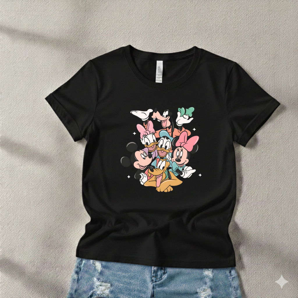 Camiseta Turma Do Mickey Mouse Unissex Blusa 100% Algodão Envio Rápido