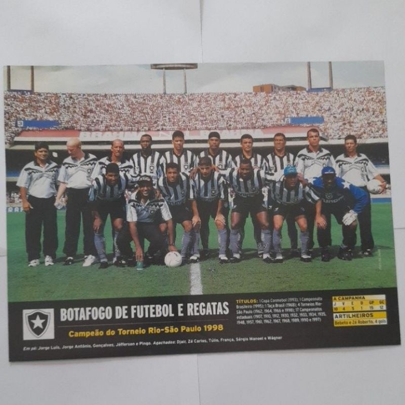 Pôster Botafogo campeão 🏆 Rio São Paulo de 1998