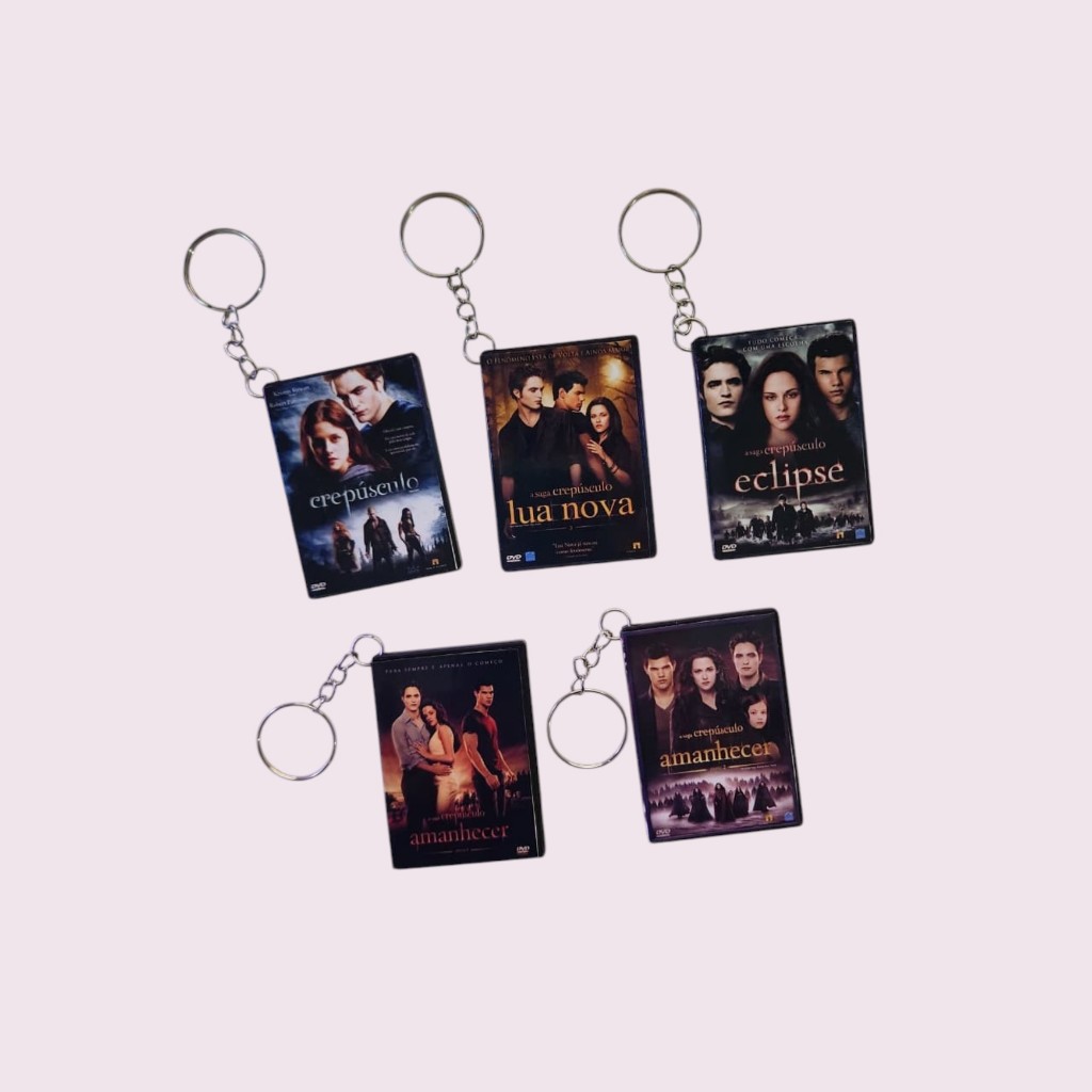 Chaveiro Personalizado Case DVD Filme Saga Crepúsculo Twilight Lua Nova Eclipse Amanhecer Colecionável Geek Nerd